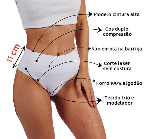 KIT COMPRE 3 LEVE 6 - Calcinhas Corte a Laser Cos Alto Tipo Cinta - Tecido Luxo Macio e Fresco - PROMO BUZZ - Buzz Loja