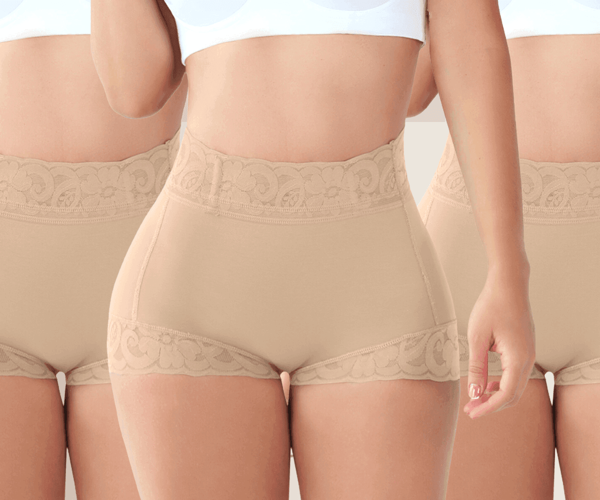 Kit 3 Calcinhas Modeladora Cintura Alta - Afina Cintura e Não Marca na Roupa - Buzz